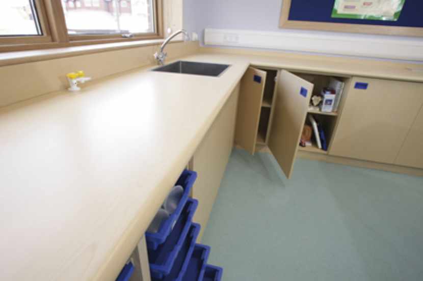 New child-safe hinge for school furniture