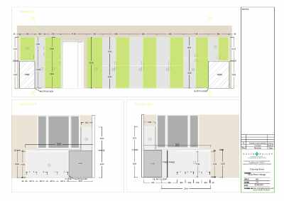 Elevation showing walk-in storage with doors closed